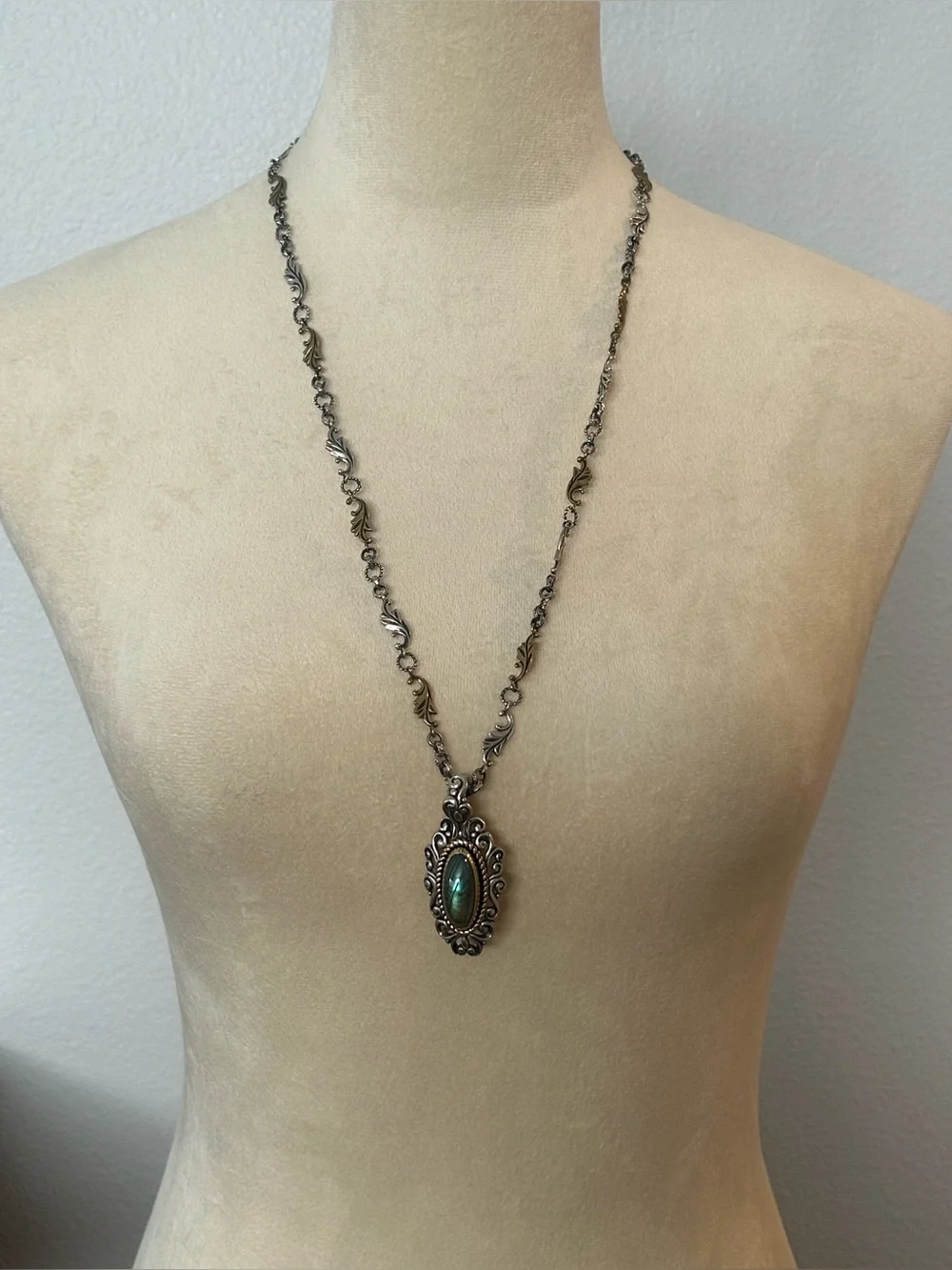 Carolyn Pollack Sterling & Brass Labradorite Necklace